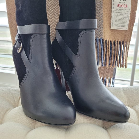 Ralph Lauren Collection Purple Label Boots Black Leather Suede Riding 6.5 B - Picture 2 of 10